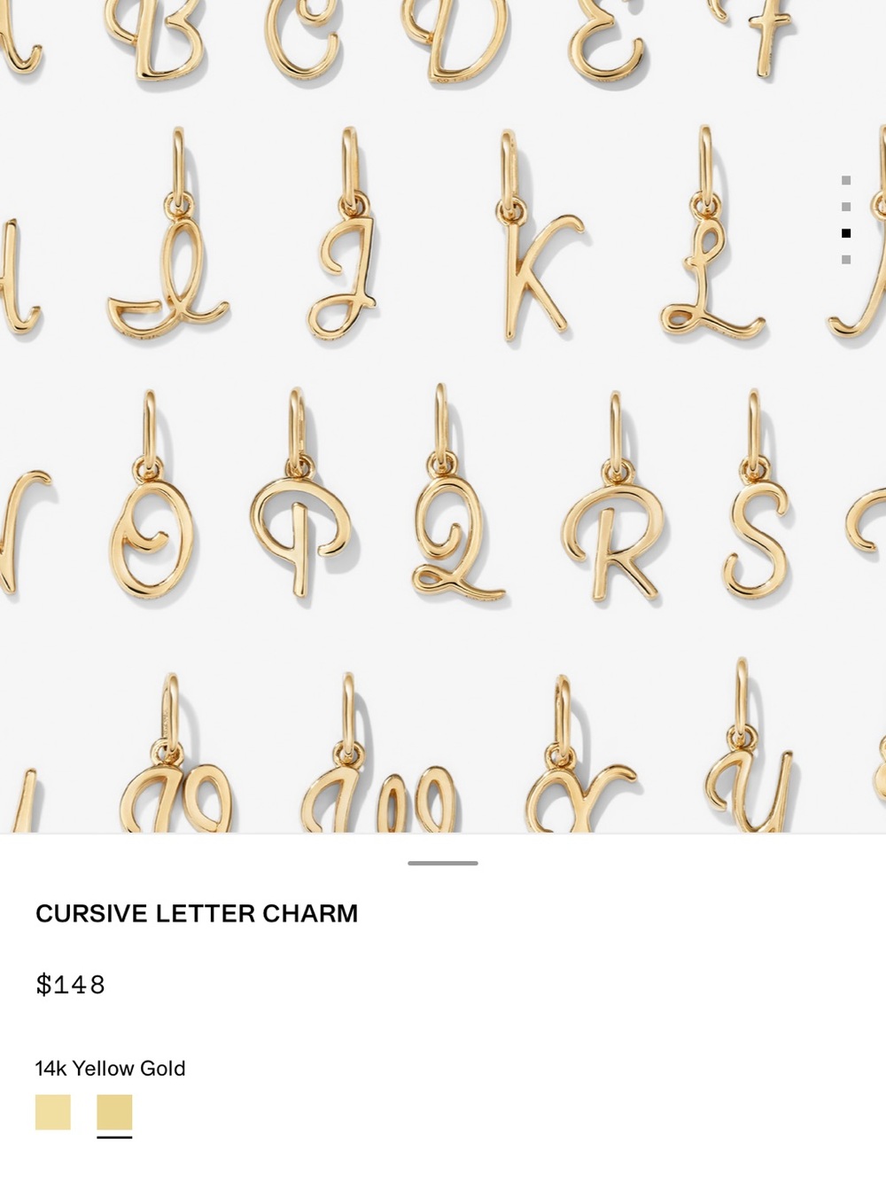 Mejuri 14k Cursive Letter Charm D